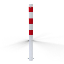 Poteau de dissuasion Schake rouge et blanc D.60, D.89, D.108 mm