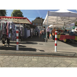 Poteau de dissuasion Schake rouge et blanc D.60, D.89, D.108 mm