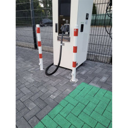 Poteau de dissuasion Schake rouge et blanc D.60, D.89, D.108 mm