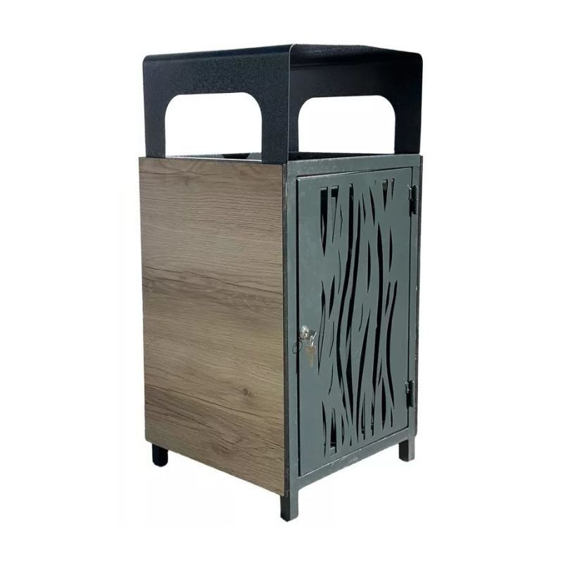 Corbeille de ville avec porte sac 80 litres design - City