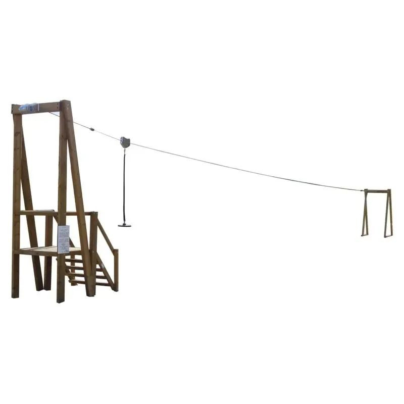 Jeu Loisirs Aménagements La Tyrolienne longueur 25 m en bois