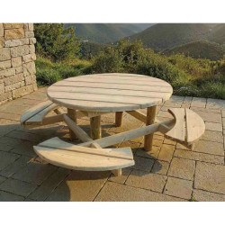 Table pique nique ronde Groseille