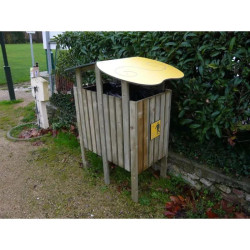 Poubelle tri sélectif avec toit protège pluie