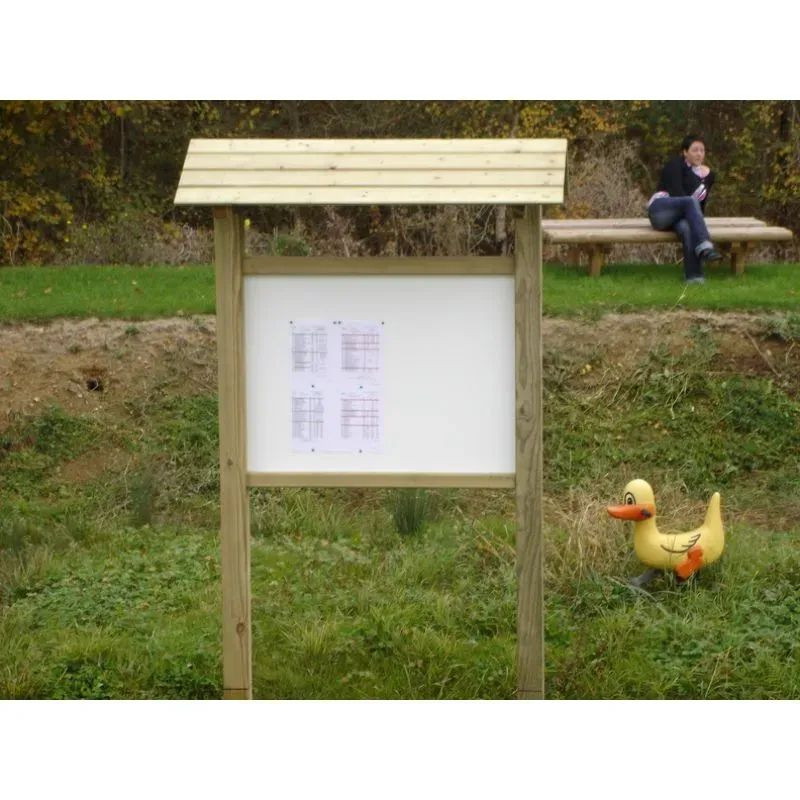 Panneau d'affichage extérieur avec toit + affichage PVC 96 x 96 cm