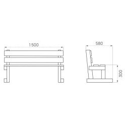 Banc cours de récréation pour enfants Mino