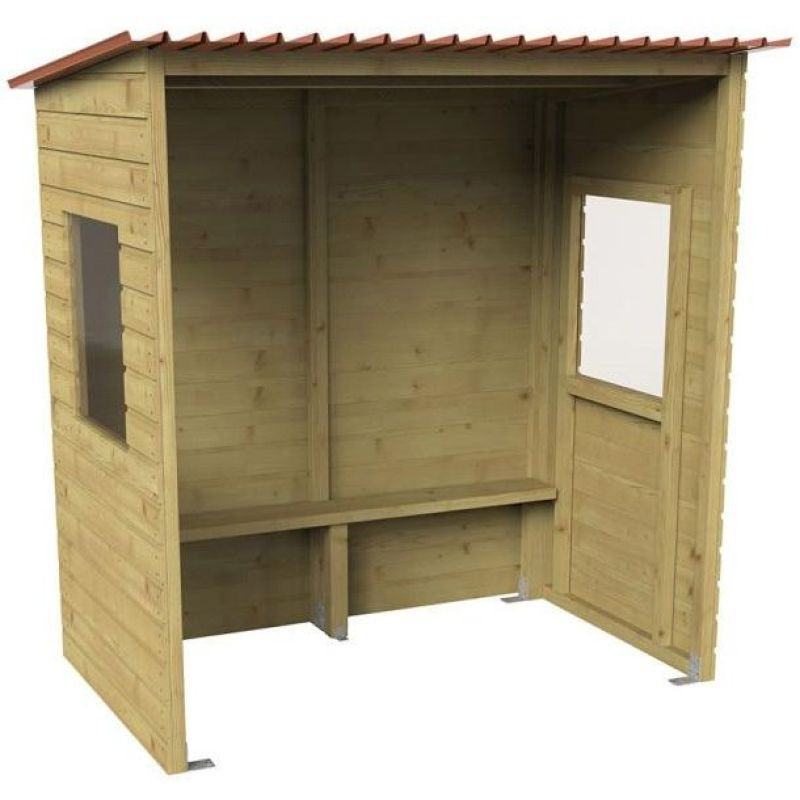 Abri bus bois avec ou sans fenêtre - Longueur 2 ou 3 M