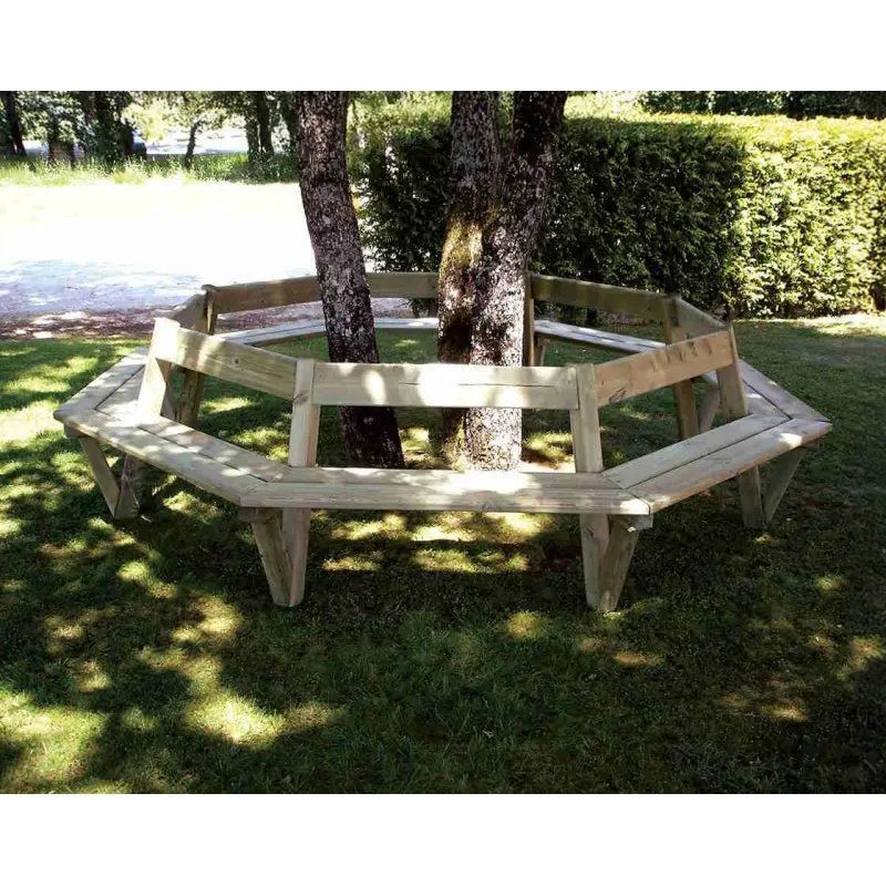 Habillage arbre en bois avec assise Turin