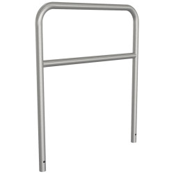 Arceau inox avec barre transversale pour protection ou appui vélo