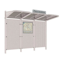 Abribus avec bardages et structure en acier modèle Conviviale