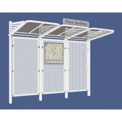 Abribus avec bardages et structure en acier modèle Conviviale