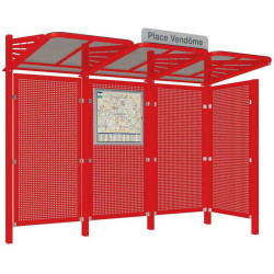 Abribus avec bardages et structure en acier modèle Conviviale