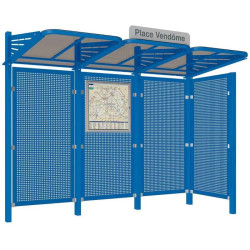 Abribus avec bardages et structure en acier modèle Conviviale