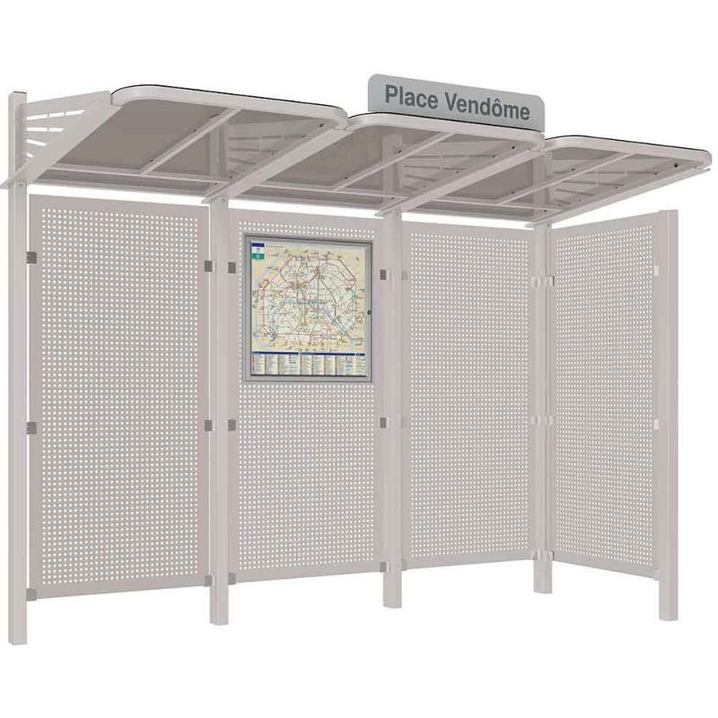 Abribus avec bardages et structure en acier modèle Conviviale