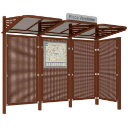 Abribus avec bardages et structure en acier modèle Conviviale