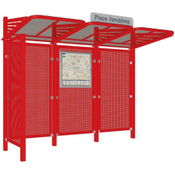 Abribus avec bardages et structure en acier modèle Conviviale