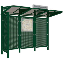 Abribus avec bardages et structure en acier modèle Conviviale