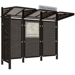 Abribus avec bardages et structure en acier modèle Conviviale