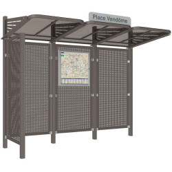 Abribus avec bardages et structure en acier modèle Conviviale