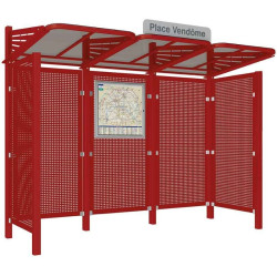 Abribus avec bardages et structure en acier modèle Conviviale