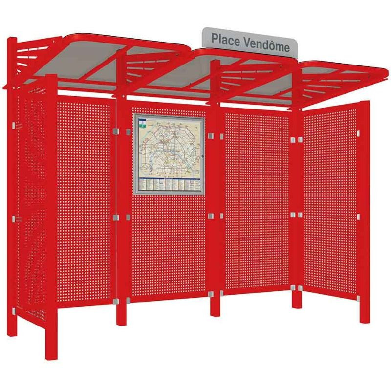 Abribus avec bardages et structure en acier modèle Conviviale