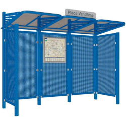 Abribus avec bardages et structure en acier modèle Conviviale