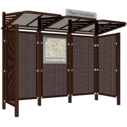 Abribus avec bardages et structure en acier modèle Conviviale