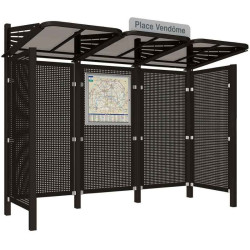 Abribus avec bardages et structure en acier modèle Conviviale