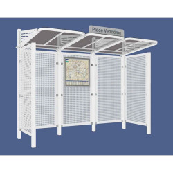 Abribus avec bardages et structure en acier modèle Conviviale