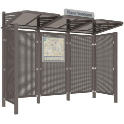 Abribus avec bardages et structure en acier modèle Conviviale