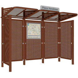 Abribus avec bardages et structure en acier modèle Conviviale