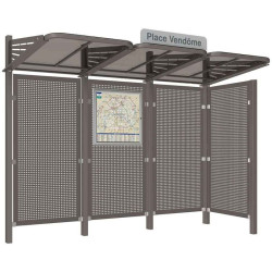 Abribus avec bardages et structure en acier modèle Conviviale