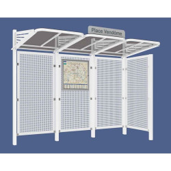 Abribus avec bardages et structure en acier modèle Conviviale