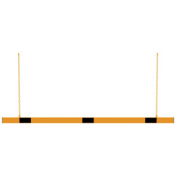 Limiteur de hauteur jaune et noir à chaîne pour entrepôt