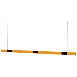 Limiteur de hauteur jaune et noir + 2x 1m de chaîne pour entrepôt