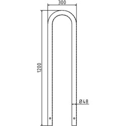 Epingle inox en U de protection ou appui vélo largeur 30 cm