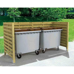 Cache conteneurs simple ou double en bois
