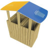 Corbeille 2x100litre de tri sélectif en bois avec ou sans toit-Turin