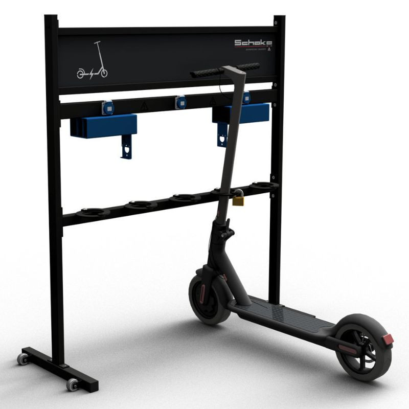 Rack 5 trottinettes électriques avec prises de courant Schake