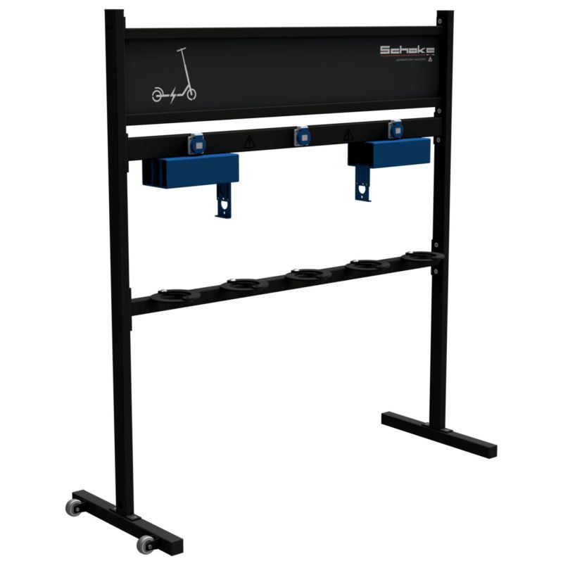 Rack 5 trottinettes électriques avec prises de courant Schake