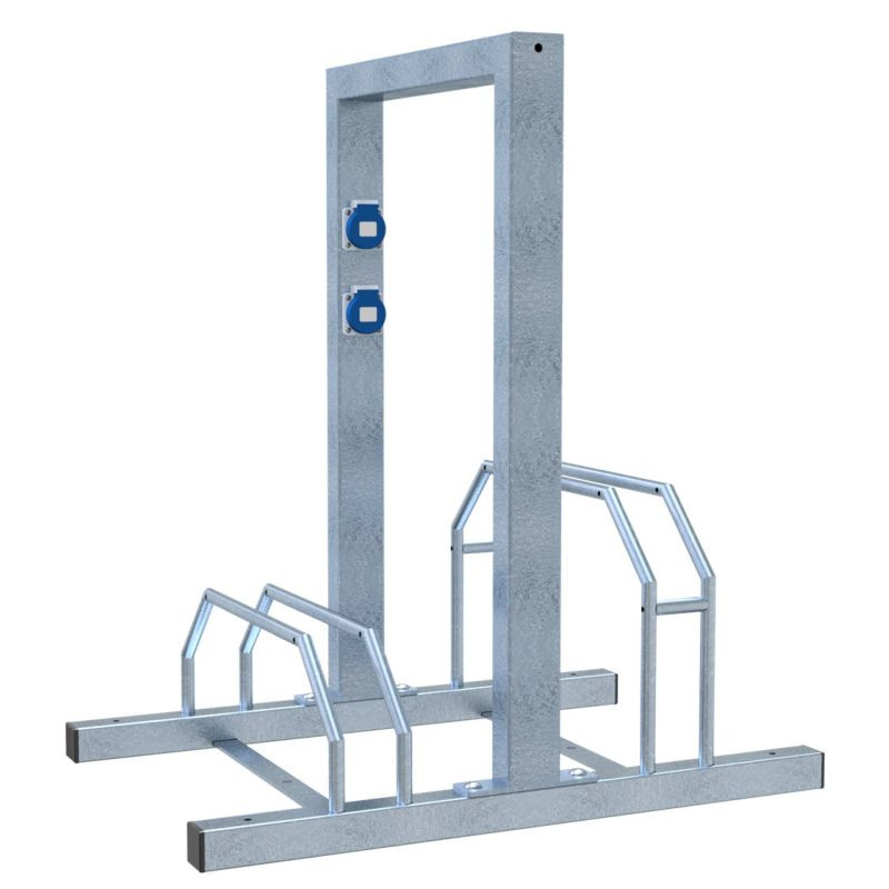 Rack 2 ou 4 vélos électriques avec prises de courant Schake