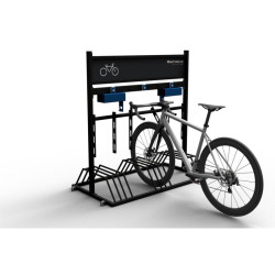 Rack 9 vélos électriques avec prises et boîtes de charge Schake