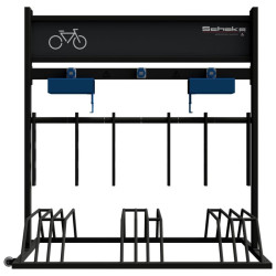 Rack 9 vélos électriques avec prises et boîtes de charge Schake