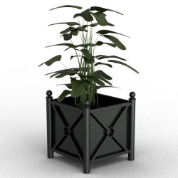 Bac à plantes carré avec tête boule 64 x 64 cm Schake