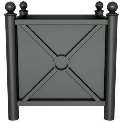 Bac à plantes carré avec tête boule 64 x 64 cm