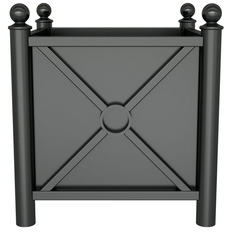 Bac à plantes carré avec tête boule 64 x 64 cm Schake