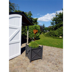 Bac à plantes carré avec tête boule 64 x 64 cm Schake