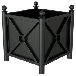 Bac à plantes carré avec tête boule 64 x 64 cm Schake