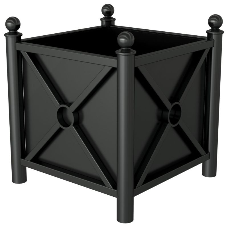 Bac à plantes carré avec tête boule 64 x 64 cm Schake