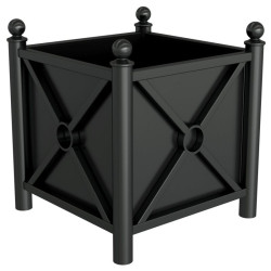 Bac à plantes carré avec tête boule 64 x 64 cm Schake