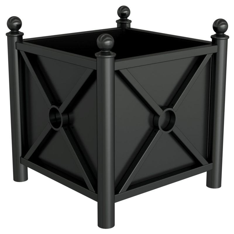 Bac à plantes carré avec tête boule 64 x 64 cm Schake